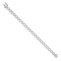 14K White Gold Holds 24 Stones Up to 2.75mm Heart-Shaped Add-A-Diamond Bracelet, 7" view 2