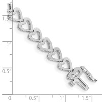 14K White Gold Holds 24 Stones Up to 2.75mm Heart-Shaped Add-A-Diamond Bracelet, 7" view 4