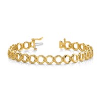 14K Yellow Gold Holds 24 Stones Up to 2.75mm Circle Add-a-Diamond Tennis Bracelet, 7" view 3
