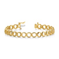 14K Yellow Gold Holds 24 Stones Up to 2.75mm Circle Add-a-Diamond Tennis Bracelet, 7" view 5