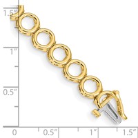 14K Yellow Gold Holds 24 Stones Up to 2.75mm Circle Add-a-Diamond Tennis Bracelet, 7" view 4
