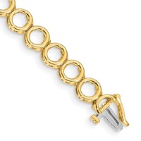 14K Yellow Gold Holds 24 Stones Up to 2.75mm Circle Add-a-Diamond Tennis Bracelet, 7" view 1