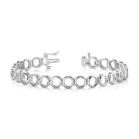 14K White Gold Holds 24 Stones Up to 2.75mm Circle Add-a-Diamond Tennis Bracelet, 7" view 3
