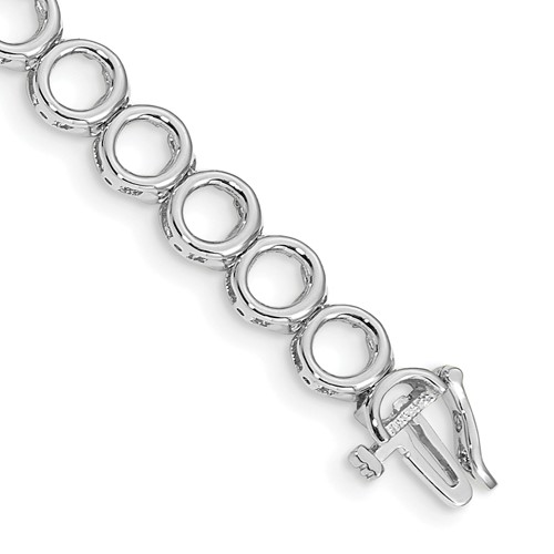 14K White Gold Holds 24 Stones Up to 2.75mm Circle Add-a-Diamond Tennis Bracelet, 7"