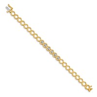14K Yellow Gold Complete 0.50 Carat Round Aaa Diamond Circle Add-a-Diamond Tennis Bracelet, 7" view 2