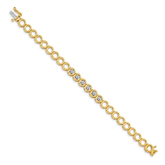 14k Holds 1/2 carat 6-2.8mm Circle Add-a-Diamond 7 inch Tennis Bracelet Mounting with 6 Heads