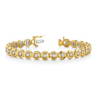 14K Yellow Gold Complete 0.50 Carat Round Aaa Diamond Circle Add-a-Diamond Tennis Bracelet, 7" view 3