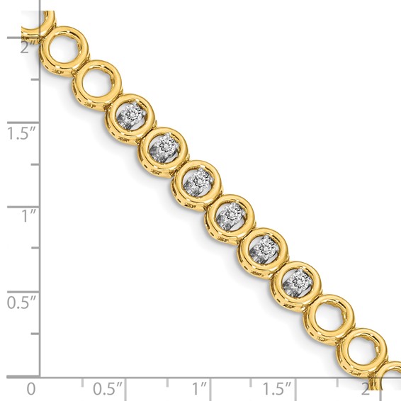 14k Holds 1/2 carat 6-2.8mm Circle Add-a-Diamond 7 inch Tennis Bracelet Mounting with 6 Heads