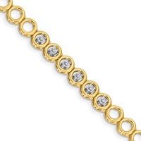 14K Yellow Gold Complete 0.50 Carat Round Aaa Diamond Circle Add-a-Diamond Tennis Bracelet, 7" view 1