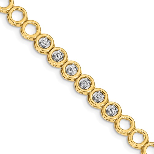 14K Yellow Gold Complete 0.50 Carat Round VS Diamond Circle Add-a-Diamond Tennis Bracelet, 7"