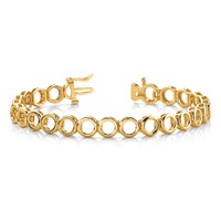 14K Yellow Gold Holds 22 Stones Up to 3.25mm Circle Add-a-Diamond Tennis Bracelet, 7" view 3