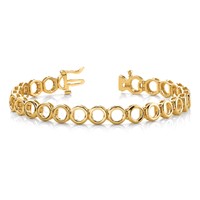14K Yellow Gold Holds 22 Stones Up to 3.25mm Circle Add-a-Diamond Tennis Bracelet, 7" view 5