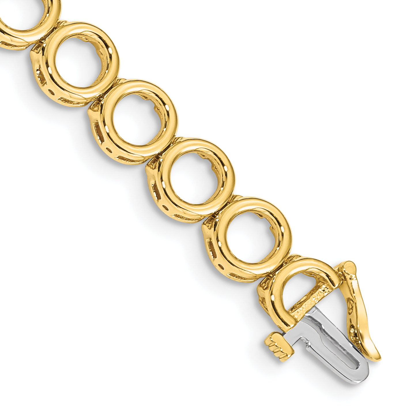 14k Holds 22 Stones up to 3.25mm Circle Add-a-Diamond 7 inch Tennis Bracelet (X855)