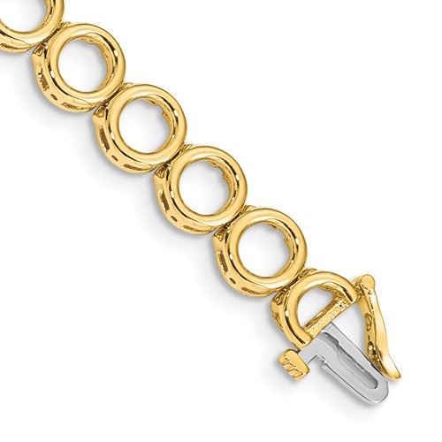 14K Yellow Gold Holds 22 Stones Up to 3.25mm Circle Add-a-Diamond Tennis Bracelet, 7"