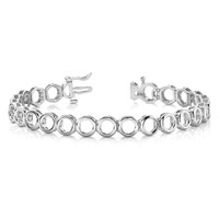 14K White Gold Holds 22 Stones Up to 3.25mm Circle Add-a-Diamond Tennis Bracelet, 7" view 5