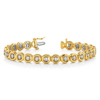 14K Yellow Gold Complete 0.75 Carat Round VS Diamond Circle Add-A-Diamond Tennis Bracelet - 7in view 3