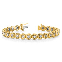 14K Yellow Gold Complete 0.75 Carat Round VS Diamond Circle Add-A-Diamond Tennis Bracelet - 7in view 5