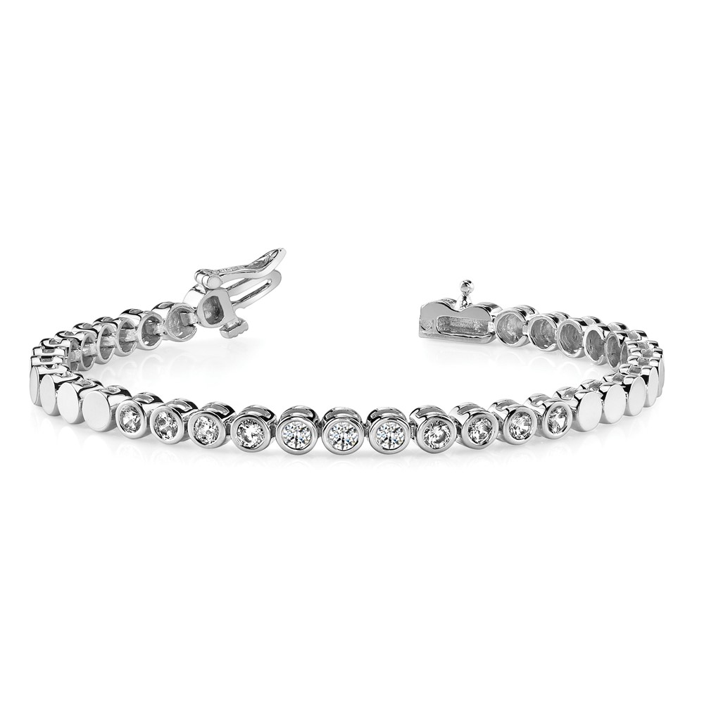 14k White Gold Holds 47 Stones up to 2.75mm Round Add-a-Diamond 7 inch Bracelet (X858W)