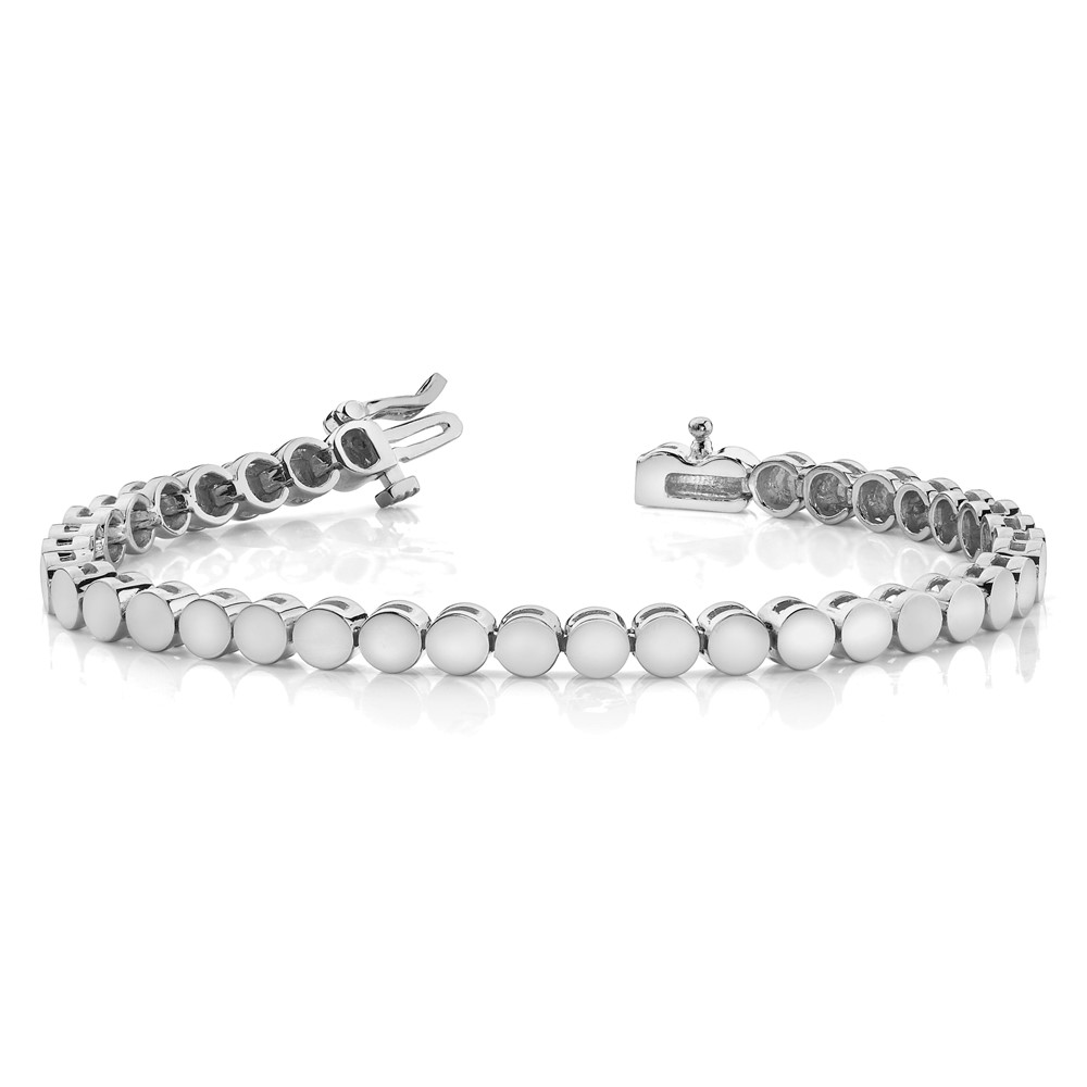 14k White Gold Holds 39 Stones up to 3mm Round Add-a-Diamond 7 inch Bracelet (X861W)