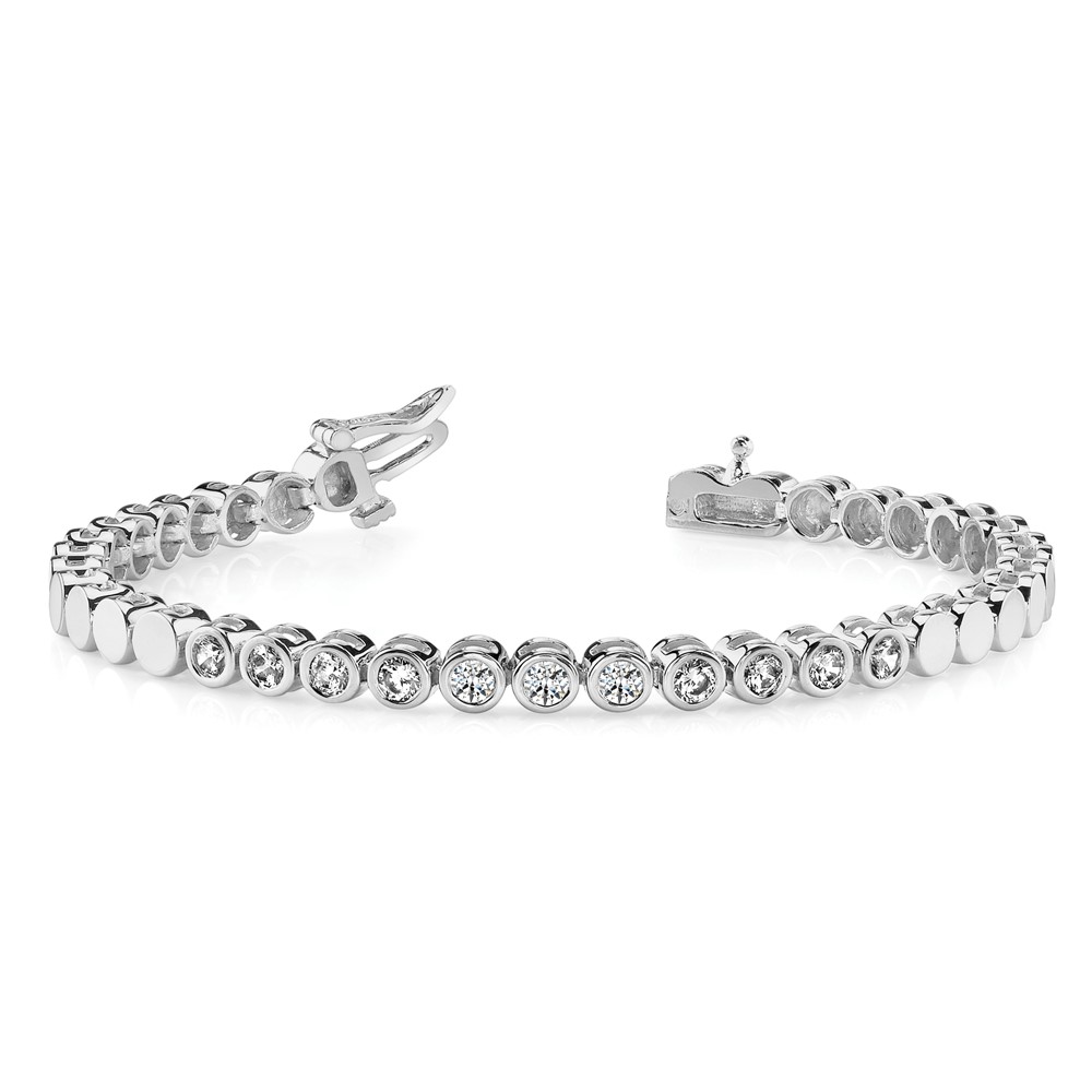 14k White Gold Holds 39 Stones up to 3mm Round Add-a-Diamond 7 inch Bracelet (X861W)