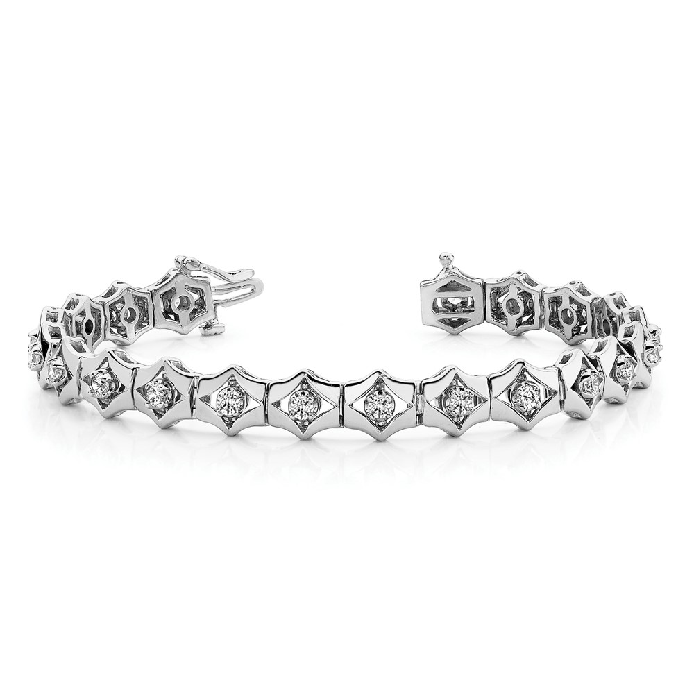 14k White Gold Holds 21 Stones up to 2.75mm Add-a-Diamond 7 inch Tennis Bracelet (X864W)