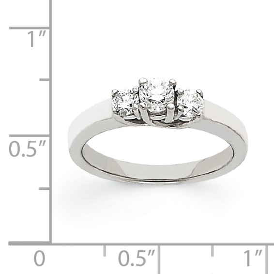 14k White Gold VS Diamond three stone ring