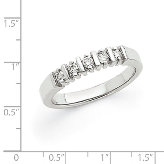 14k White Gold VS Diamond 5-Stone Ring