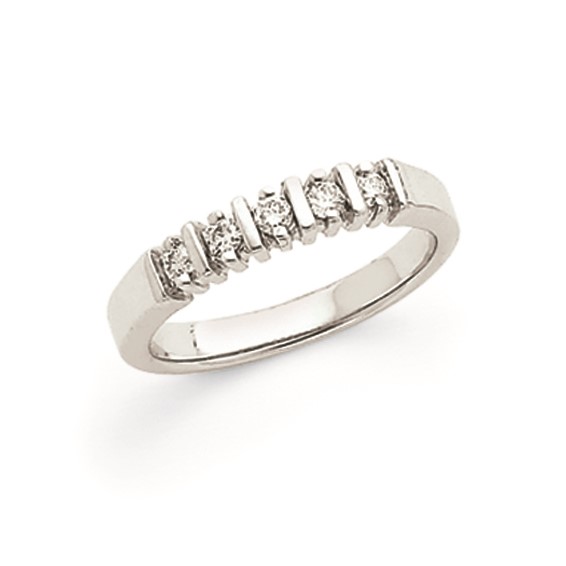 14k White Gold VS Diamond 5-Stone Ring