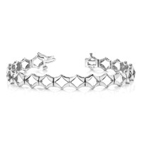14K White Gold Holds 19 Stones Up to 3.25mm Add-a-Diamond Tennis Bracelet, 7" view 3