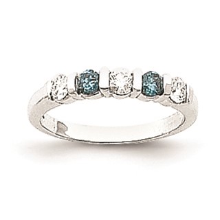 14k White Gold Blue dia/AA Ring