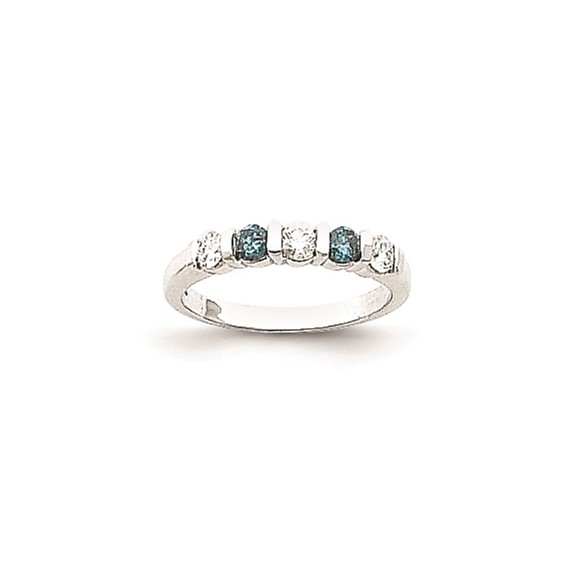 14k White Gold Blue dia/AA Ring
