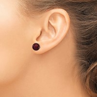 14K Yellow Gold 9-10mm Brown Round Freshwater Cultured Pearl Stud Post Earrings view 3