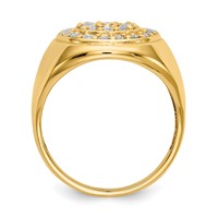 IB Goodman 14K Yellow Gold 1 Carat Aaa Diamond Mens Cluster Ring view 2