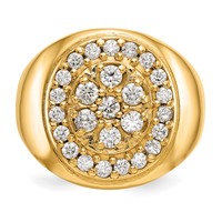 IB Goodman 14K Yellow Gold 1 Carat Aaa Diamond Mens Cluster Ring view 4