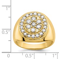 IB Goodman 14K Yellow Gold 1 Carat Aaa Diamond Mens Cluster Ring view 5