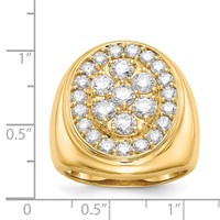 IB Goodman 14K Yellow Gold 2.87 Carat a Diamond Mens Cluster Ring view 5