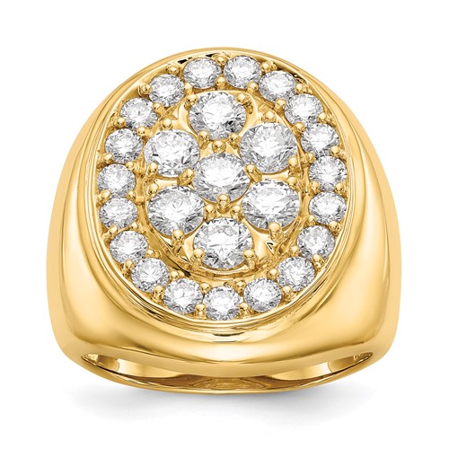 IB Goodman 14K Yellow Gold 2.87 Carat AA Diamond Mens Cluster Ring