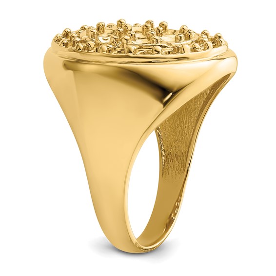 IB Goodman 14k Holds 7-3.25 / 17-2.5mm Diamonds Circular Mens Cluster Ring Mounting