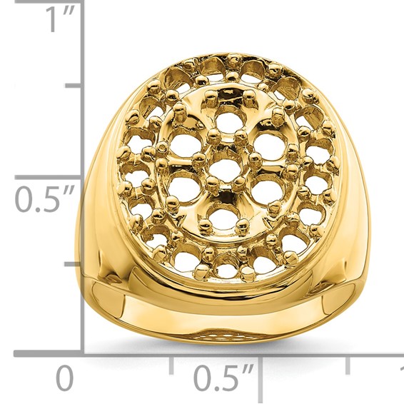 IB Goodman 14k Holds 7-3.25 / 17-2.5mm Diamonds Circular Mens Cluster Ring Mounting