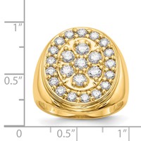 IB Goodman 14K Yellow Gold 2 Carat Aaa Diamond Mens Cluster Ring view 5