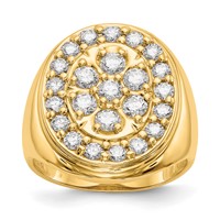 IB Goodman 14K Yellow Gold 2 Carat Aaa Diamond Mens Cluster Ring view 1