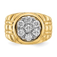 IB Goodman 14K 1 Carat AA Diamond Mens Cluster Ring view 4