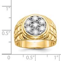 IB Goodman 14K Yellow Gold 1 Carat Aaa Diamond Mens Cluster Ring view 5