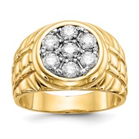 IB Goodman 14K 1 Carat AA Diamond Mens Cluster Ring view 1