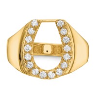 IB Goodman 14K Yellow Gold 0.50 Carat AA Diamond Mens Horseshoe Ring view 4