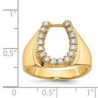 IB Goodman 14K Yellow Gold 0.50 Carat AA Diamond Mens Horseshoe Ring view 5