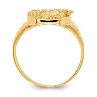IB Goodman 14K Yellow Gold a Diamond Horseshoe Ring with Horse in Center Mens view 2