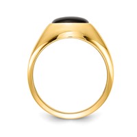 IB Goodman 14K Cushion Onyx and AA Diamond Mens Ring view 2