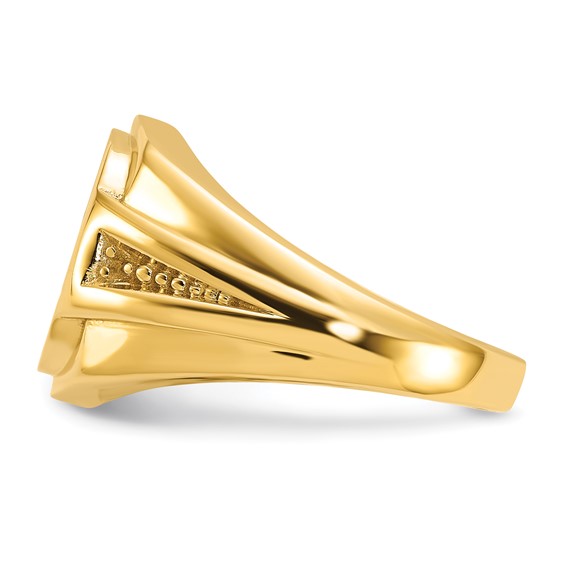 IB Goodman 14k Holds Cushion Onyx and 1-1.3mm/2-1.1mm Diamonds Mens Ring Mounting