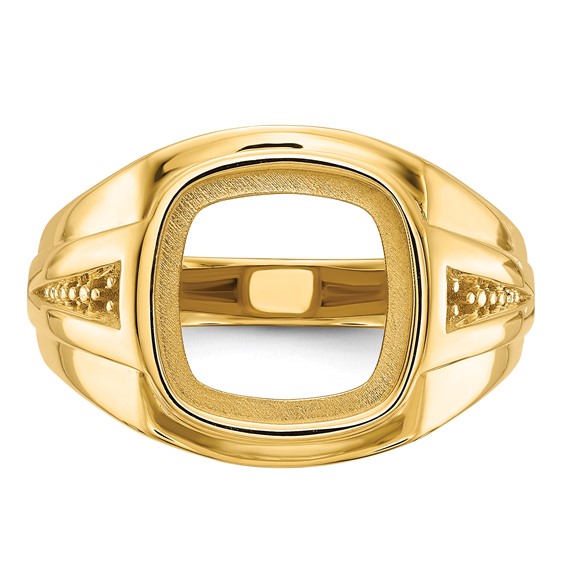 IB Goodman 14k Holds Cushion Onyx and 1-1.3mm/2-1.1mm Diamonds Mens Ring Mounting